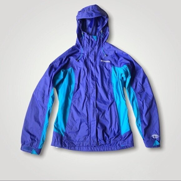 Columbia Arcadia Hooded Rain Jacket Colorblock Windbreaker XS - Picture 1 of 13